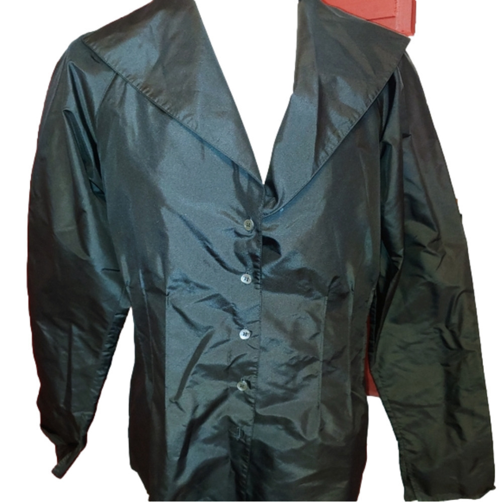 Doncaster Silk Black Button Shirt M